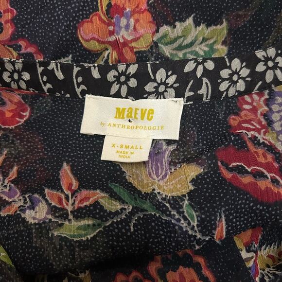 Anthropologie | Maeve Floral Sheer Shift Dress with Slip Dress Attached - Picture 5 of 7